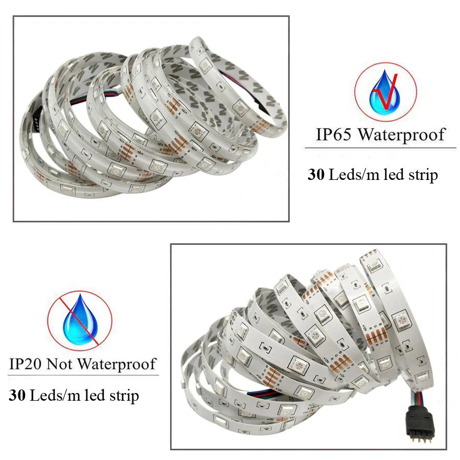 Светодиодная лента светильник RGB SMD 5050 2835 5 м водонепроницаемая гибкая