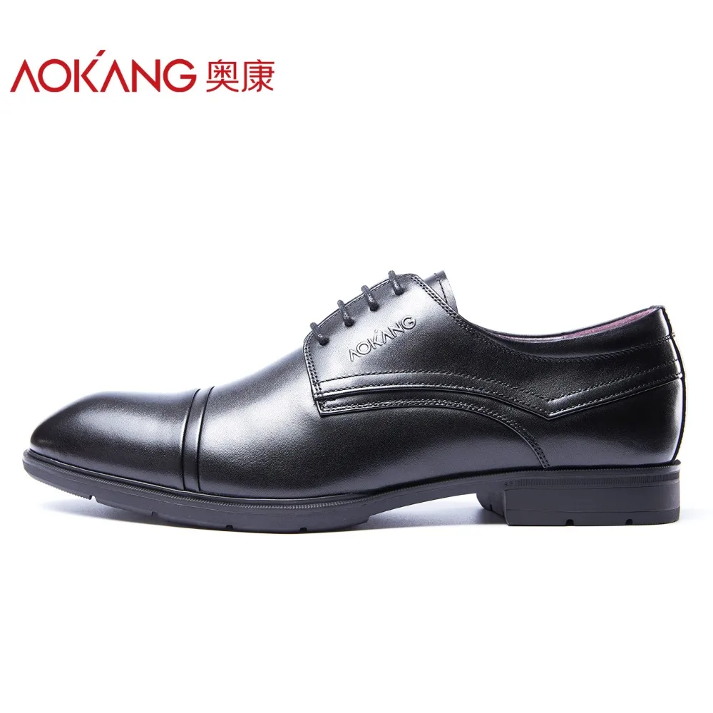 Мужские классические туфли AOKANG свадебная обувь из натуральной кожи брендовая