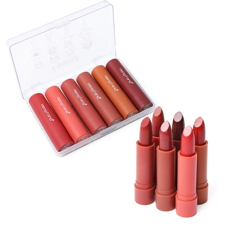 6Pcs/Set Matte Lipstick Easy To Wear Long-lasting Waterproof For Women Sexy Lips Color Cosmetics Lipsticks Velvet Lip Makeup |