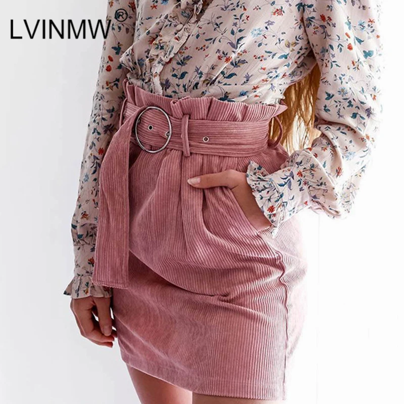 Женская мини юбка LVINMW замшевая с высокой талией на осень и зиму|Женские юбки| |
