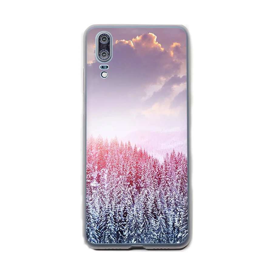 Мягкий ТПУ чехол горный лес облака классический высококачественный для huawei P30 P8 P9