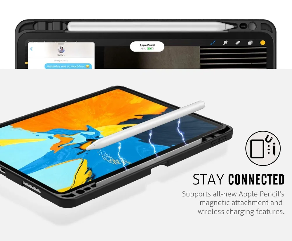 Чехол для нового iPad Pro 11 чехол с карандашом из искусственной кожи с магнитной подставкой+ Мягкая силиконовая задняя крышка для iPad Pro 11 чехол
