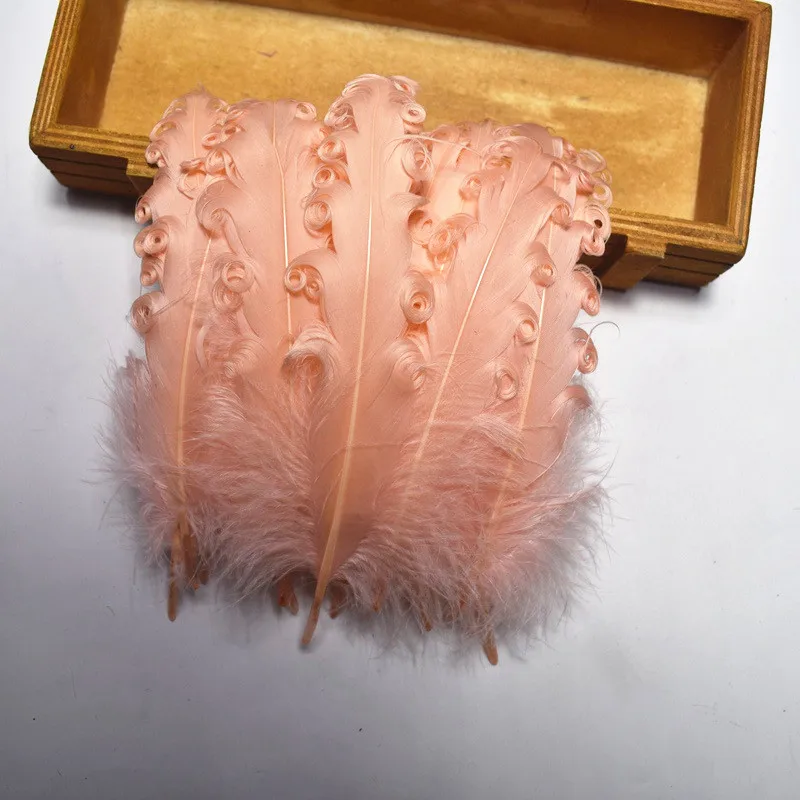 Shell Pink 20 шт./партия, гусиные перья Spire для рукоделия, белые перья из утиного фазана, 5-7 дюймов/13-18 см, ювелирные изделия, перья, карнавал - Цвет: Shell Pink