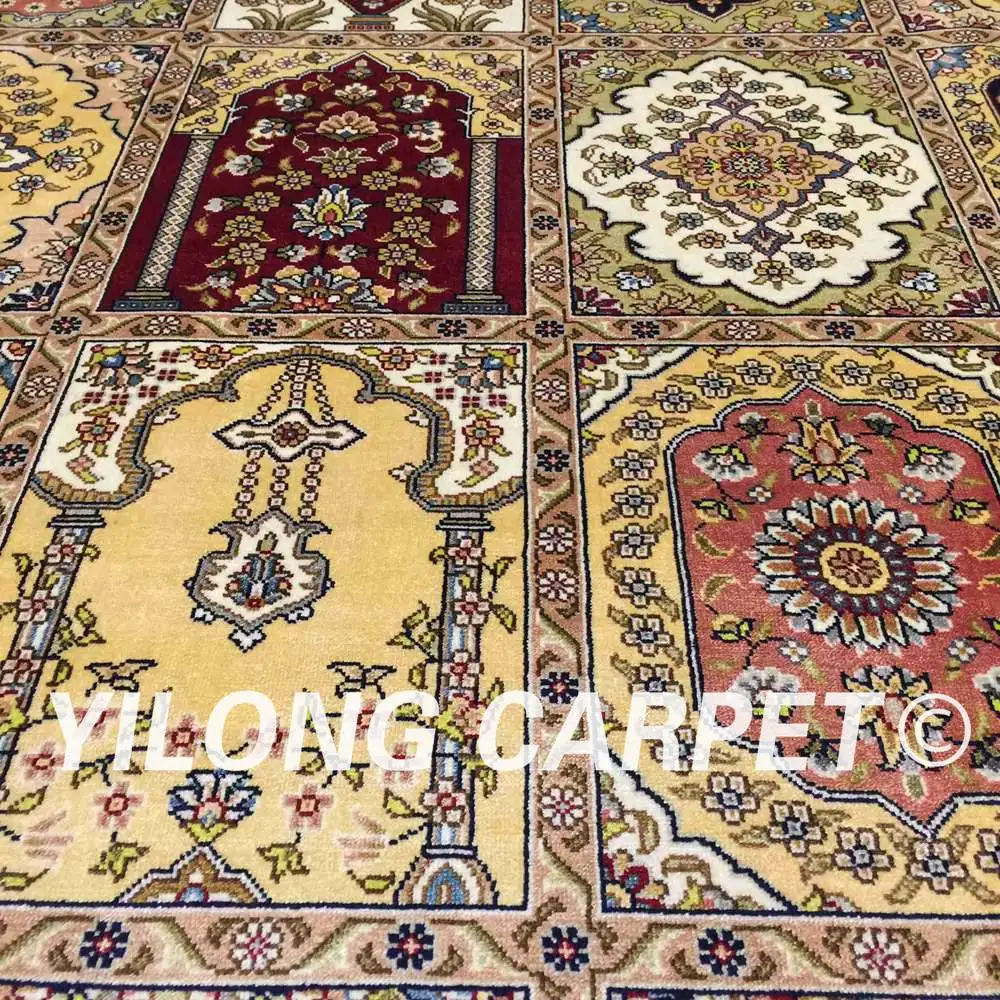 YILONG 9'x12' traditional persian design silk rug four seasons elegant carpet (QZT29A9x12) | Дом и сад