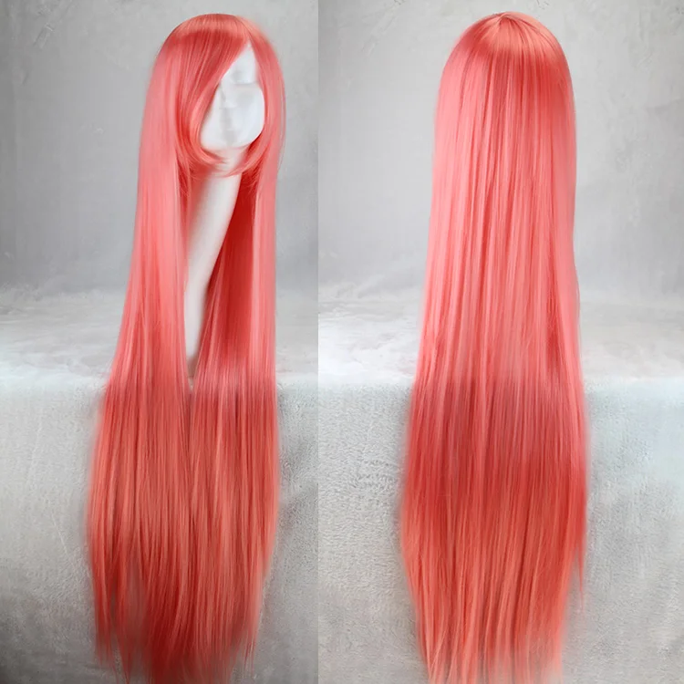 dark pink Женские 100 см 4" длинные женские синтетические парики для косплея волосы костюмы на Хэллоуин Perruque Peruca Femininas Coser - Цвет: dark pink