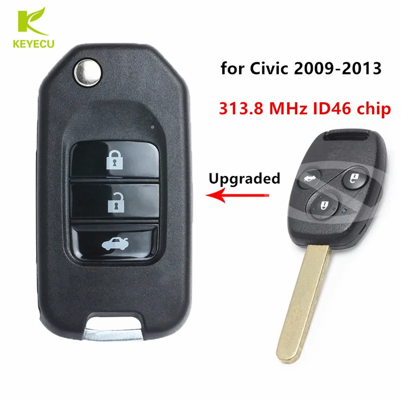 Запасной модуль KEYECU для Honda Civic 313 8 2009 года 2013 МГц|Ключ от авто| |