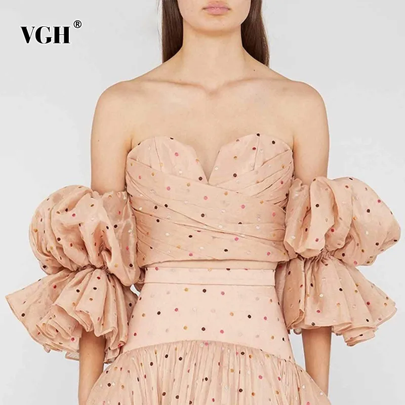 VGH Летняя Сексуальная короткая женская рубашка с открытыми плечами открытой