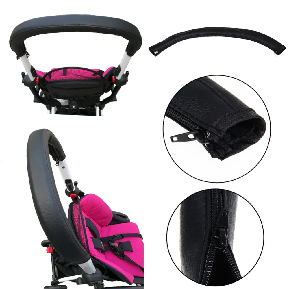 

Baby Stroller Handle Cover Baby Stroller Pushchair Wheelchairs Armrest PU Leather Protective Case Cover Stroller Accessories