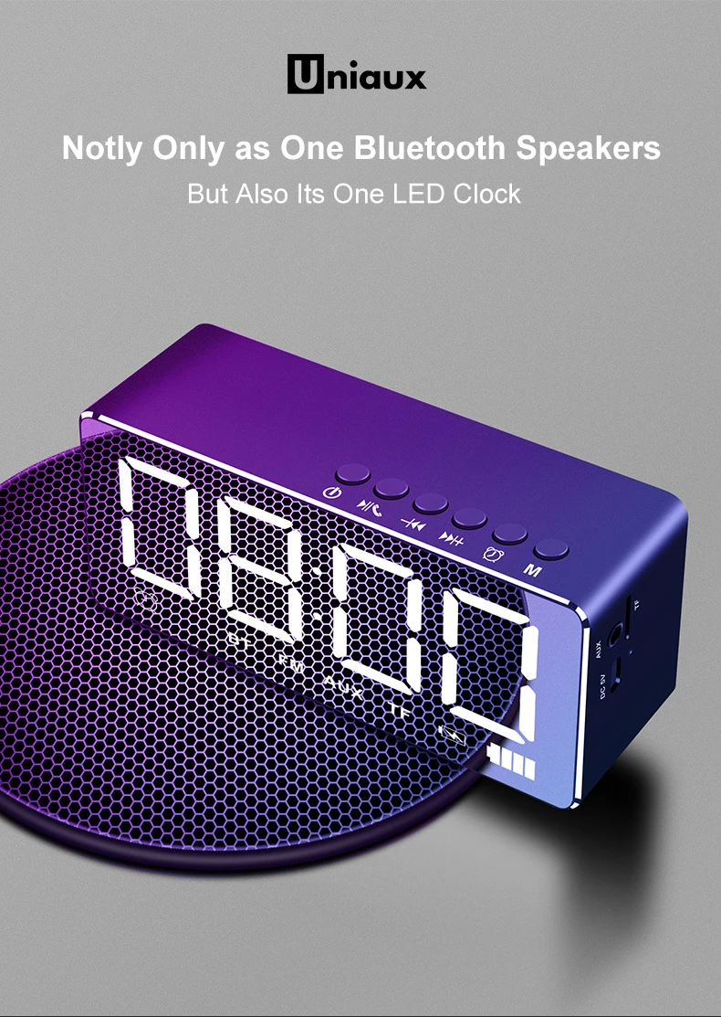 Светодиодный bluetooth-динамик с зеркалом с Aux, fm-радио, USB, TF, динамик для макияжа, громкий динамик с большой батареей, красный, розовый, черный, фиолетовый цвет