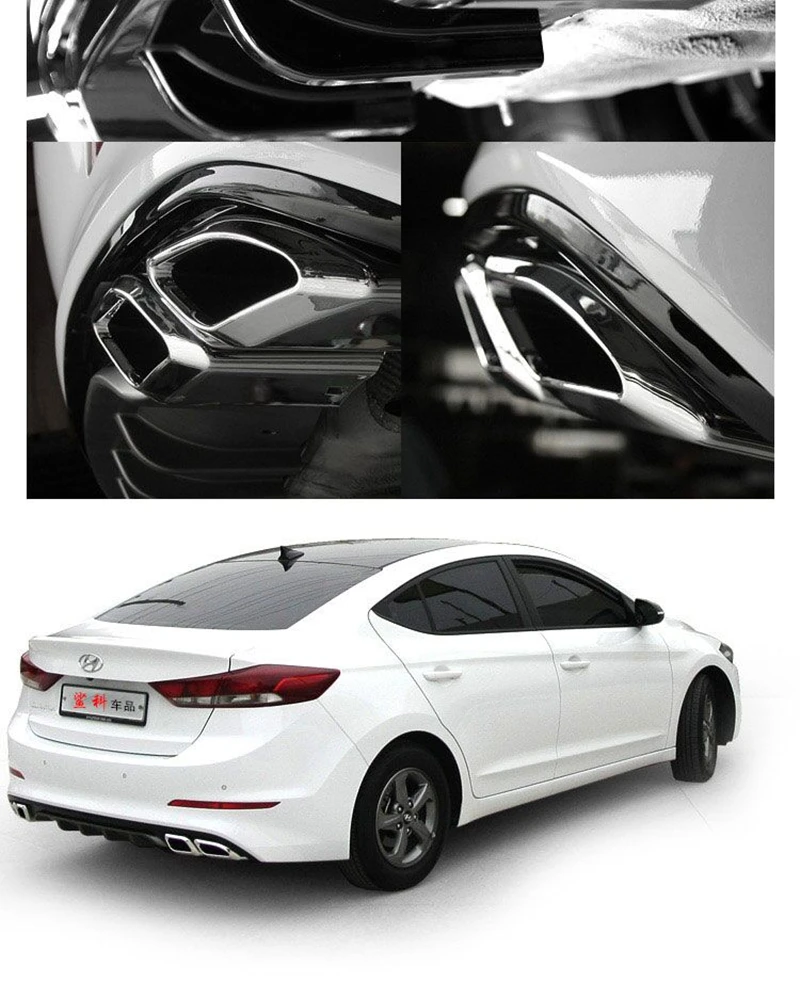 Для hyundai Elantra задний спойлер PP задний бампер диффузор защитные бамперы для hyundai Elantra набор бампер задняя губа-19