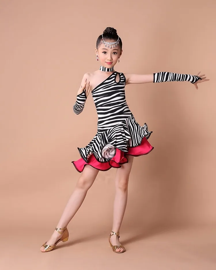 Детское платье для латинских танцев для девочек es Ice Silk Vestido Baile Latino, платье для танцев для девочки, костюм для танцев Cha, костюмы