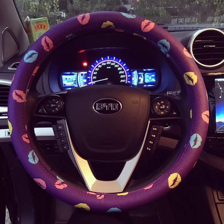 Leather Lip Printed Car Steering Wheel Cover Cartoon Cute Auto Covers for Girls and Women | Автомобили и мотоциклы