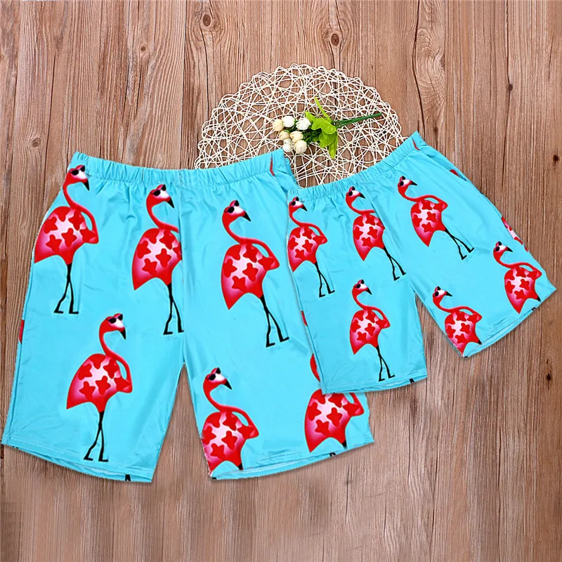 2019 Семейные Комплекты Купальники Бикини Лето Фламинго печати купальное Монокини