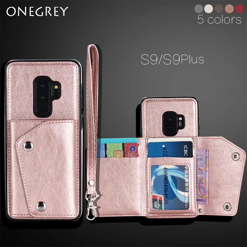 Роскошный кожаный чехол-кошелек с картами для Samsung Galaxy S9 Plus защитный чехол