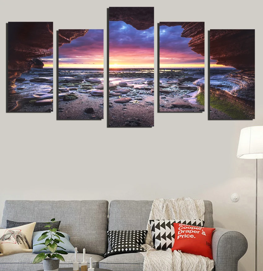 Комплект из 5 современный Книги по искусству пейзаж холст Картины для кровати