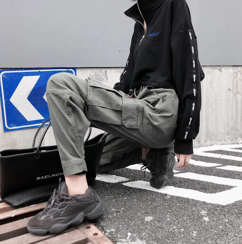 Брюки-карго Fatika повседневные уличные брюки-карго на шнурках с карманами и