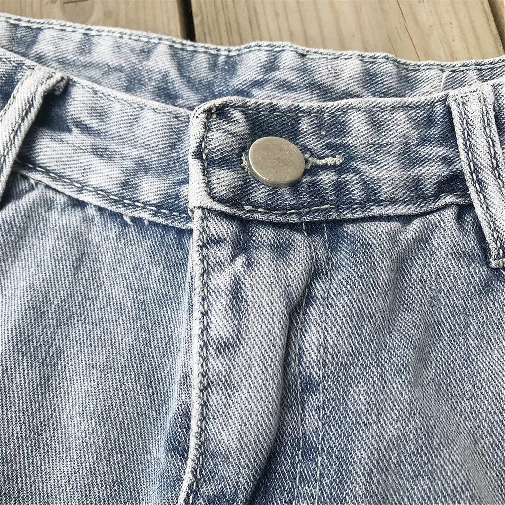 Женские джинсовые шорты с высокой талией и дырками CHAMSGEND облегающие Мини модель