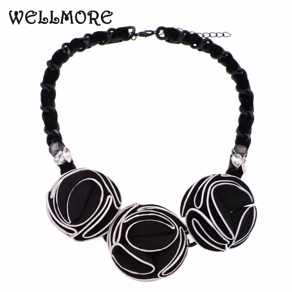 Wellmore завод модный ожерелье-ошейник модные цветы заявление Цепочки и ожерелья для