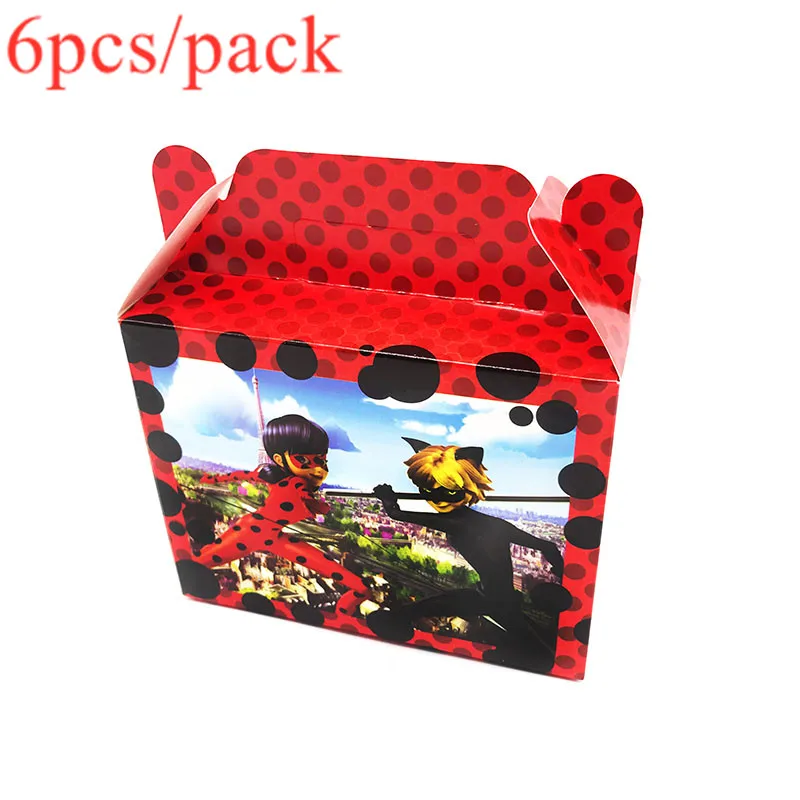 Ladybug 6 шт./упак. коробки конфет Мультяшные игрушки для дня рождения украшения детский душ мультяшный набор для вечеринки подарочные коробки коробка для сладостей - Цвет: Ladybug
