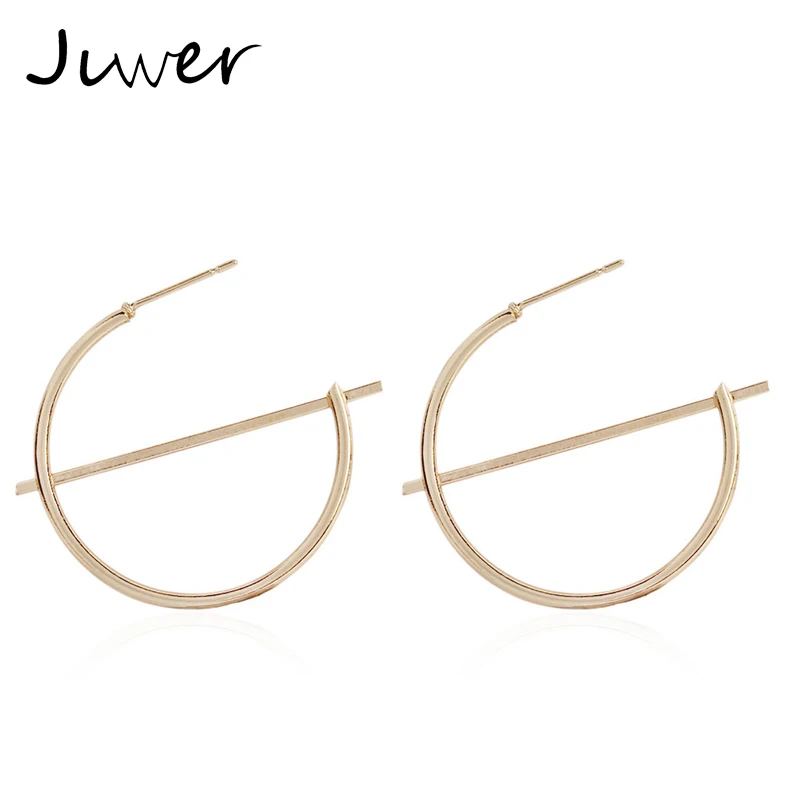 Женские полукруглые сережки JLWER полукруглой формы с круглым кольцом открытые