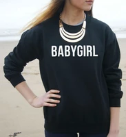baby girl letters print women sweatshirt jumper cotton casual hoody for lady hipster whtie black bz203 16