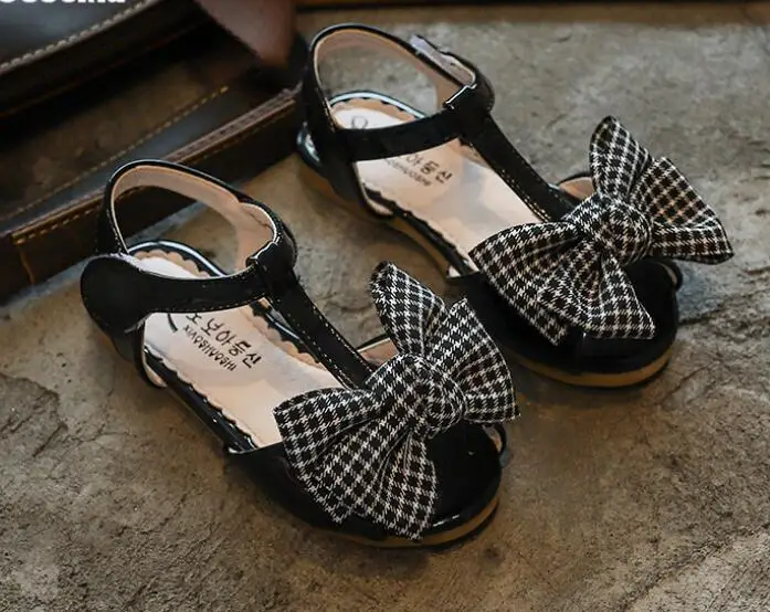Новинка лета 2019 пляжная обувь корейские детские сандалии с бантом и открытым