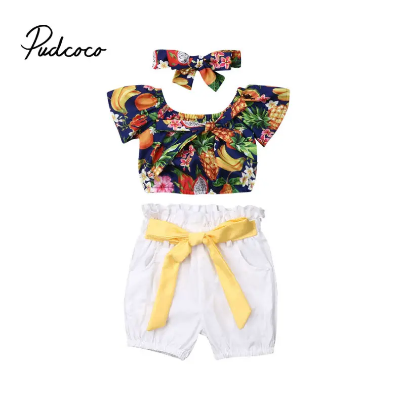 Pudcoco 2019 Детские костюмы для десткая Одежда девочек маленький ребёнок Fille детская