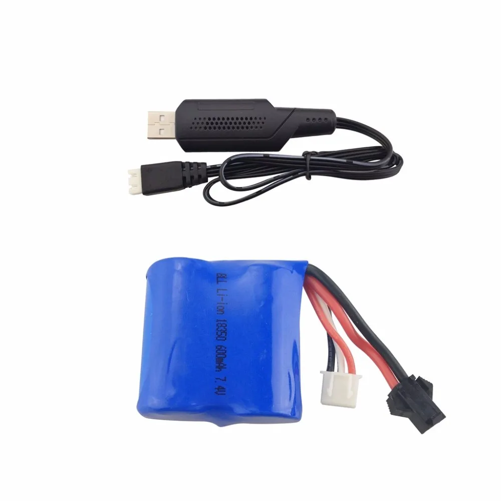 Литиевая батарея 7 4 в 600 мАч с USB-кабелем для зарядки Syma Q2 Q3 Skytech H100 H102 H106 H120