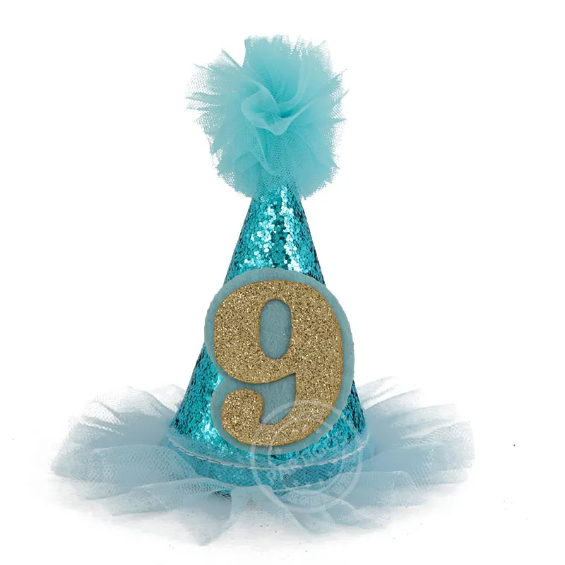 Blue 9 hat 1 комплект, золотые, серебряные короны, фольга, бумажные вечерние шляпы, узор в горошек, сделай сам, шляпа принца, принцессы, для детей, взрослых, для дня рождения, украшения - Цвет: Blue 9 hat