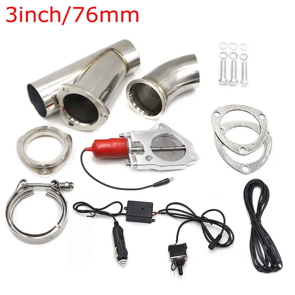 76MM Cnspeed 2.2" /57 мм, 2.5''/63 мм, 3 ''/76 мм выхлопных газов Управление Клапаны Электрический Выпускной вырез руководство тумблер Управление комплект - Цвет: 76MM