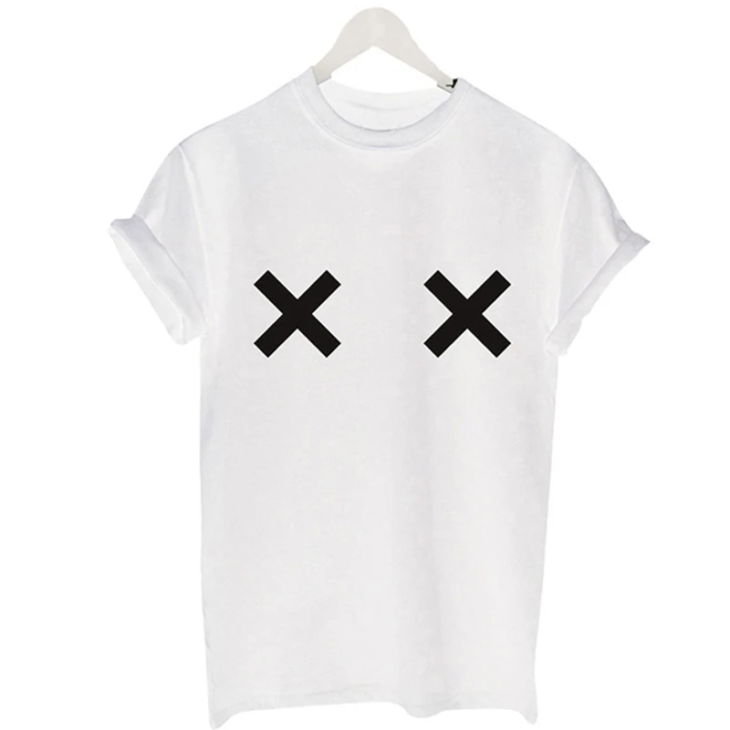 2017 летние новые женские Модные Топы Harajuku футболка [Two X] с буквенным принтом