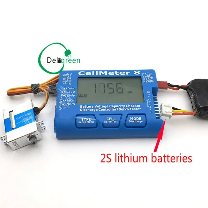 Deligreen AOK CellMeter 8 с фосветильник кой и разрядом многофункциональный цифровой тестер