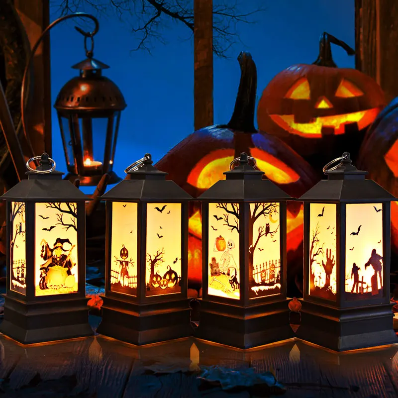 

Halloween Pumpkin Castle Witch Light Lamp Party Hanging Decorative LED Lights Lantern Party Supplies Hanging Lantern