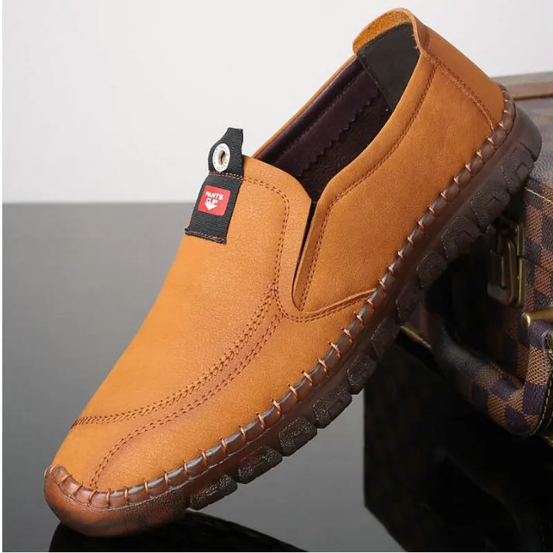

brand New men's casual Flats handmade shoes men Casual Genuine Leather flats driving loafers boat shoes A52-67