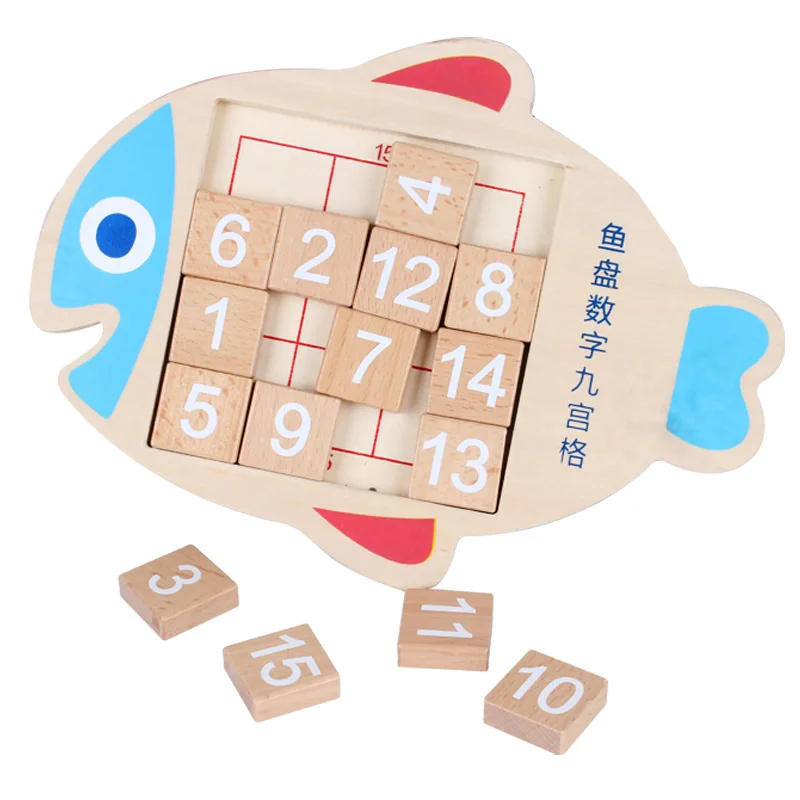 Математические знания доска для рыбы цифры Деревянные Монтессори раннее