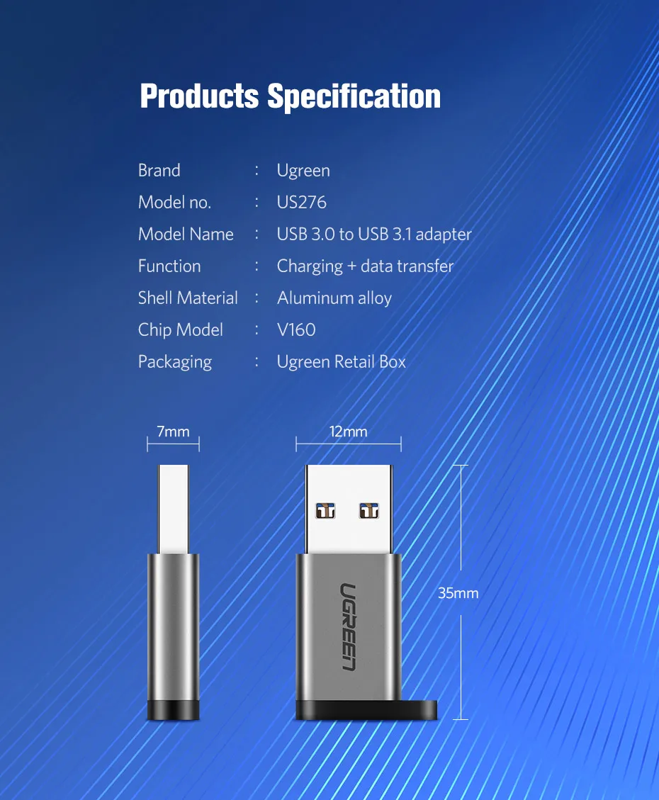 Ugreen USB C адаптер USB 3,0 папа-USB 3,1 type C мама type-C адаптер для ПК ноутбука samsung huawei P20 наушники USB адаптер
