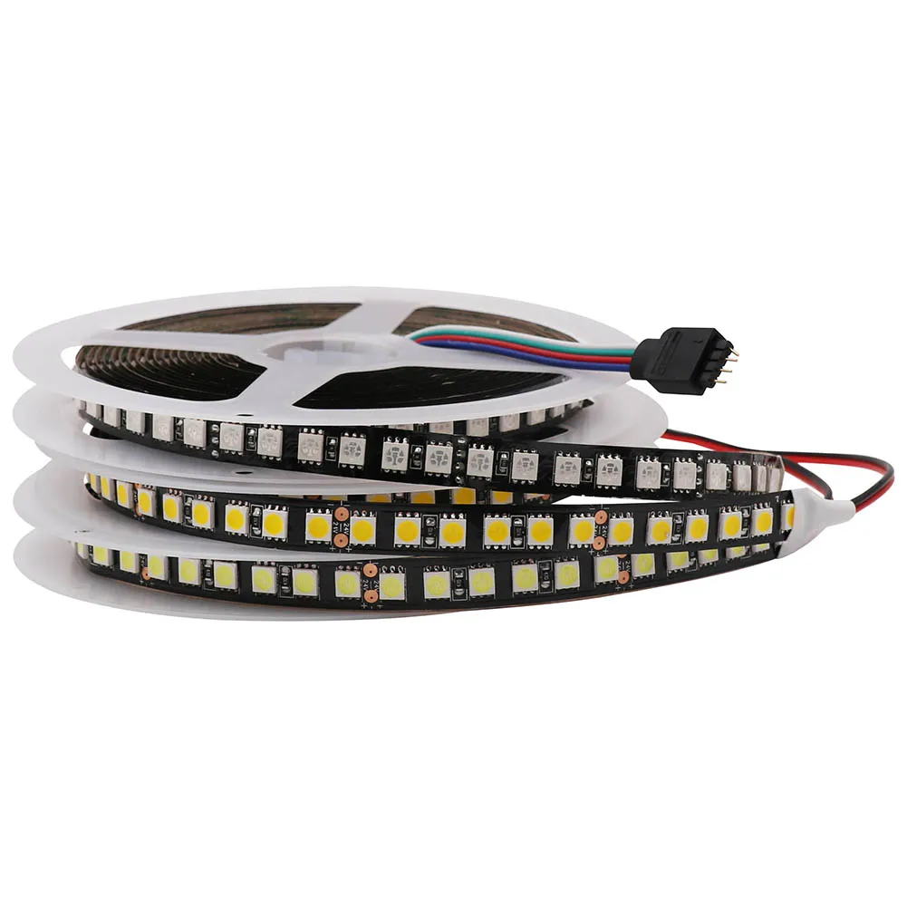DC 24 В Светодиодная лента 5050 120 светодиодный s/m Черный PCB/белый PCB гибкий светодиодный светильник 5 м/лот высокая яркость RGB 5050 Светодиодная лента не Водонепроницаемая Новинка