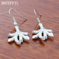 doteffil 925 sterling silver coral drop earrings for woman wedding engagement fashion party charm jewelry