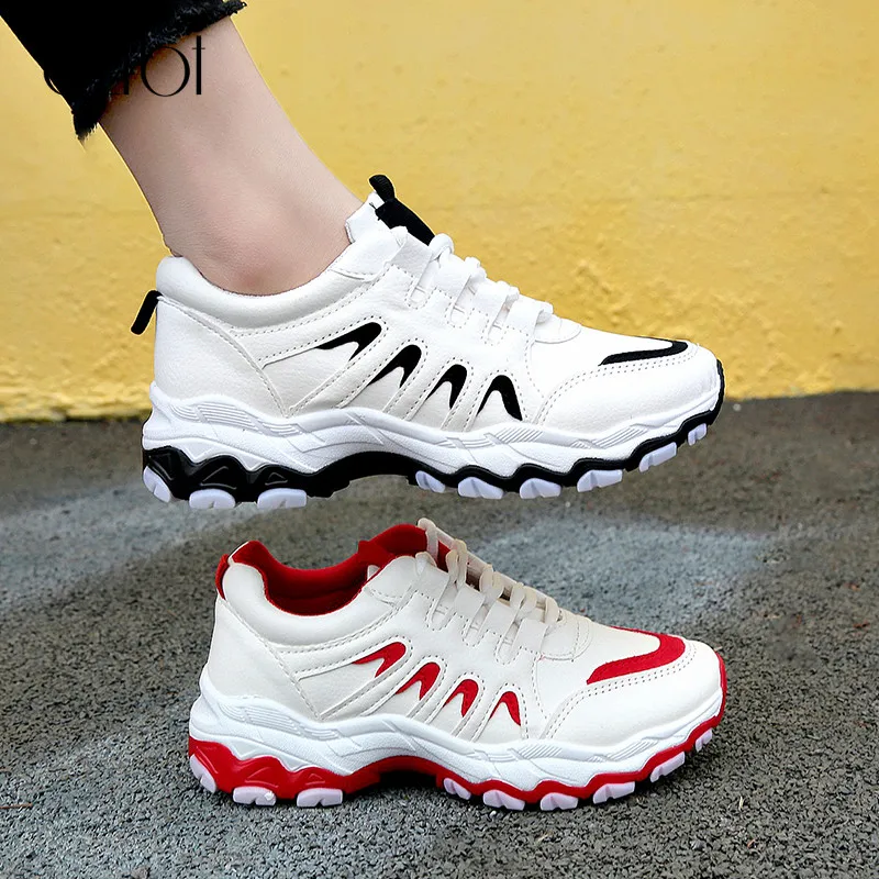 Czrbt zapatos mujer Весенняя новая обувь Женская мода шнуровка танкетка дышащие