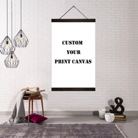 custom print canvas art poster solid wood hanging shaft scroll painting dropshipping