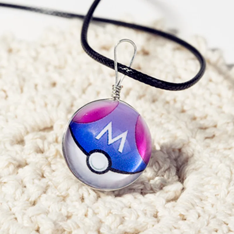Популярное стеклянное ювелирное ожерелье Eevee Pokeball подвеска Pokemon Ball Персонализированное изображение ожерелье s - Окраска металла: 10