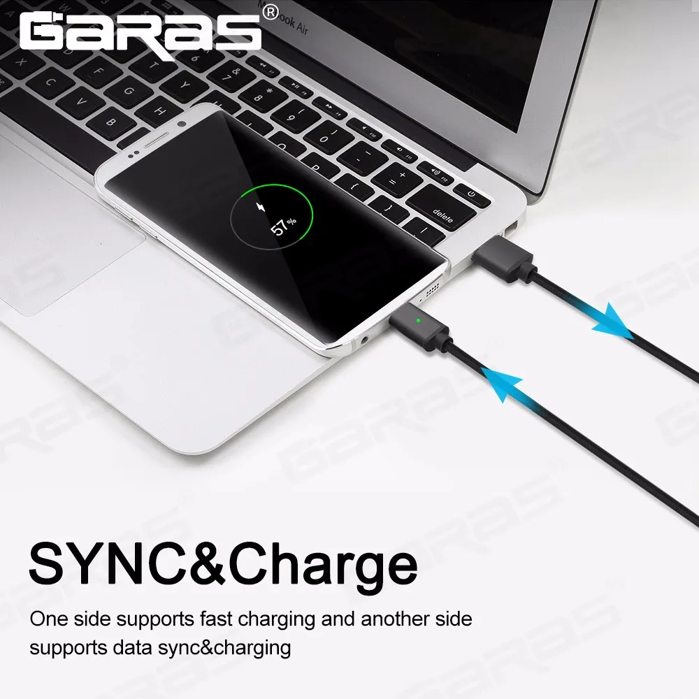 GARAS USB Type C/USB C Магнитный кабель быстро Зарядное устройство Тип C/USB-C Зарядное устройство данных Магнит кабель для Xiaomi /Huawei Кабели для мобильных телефонов