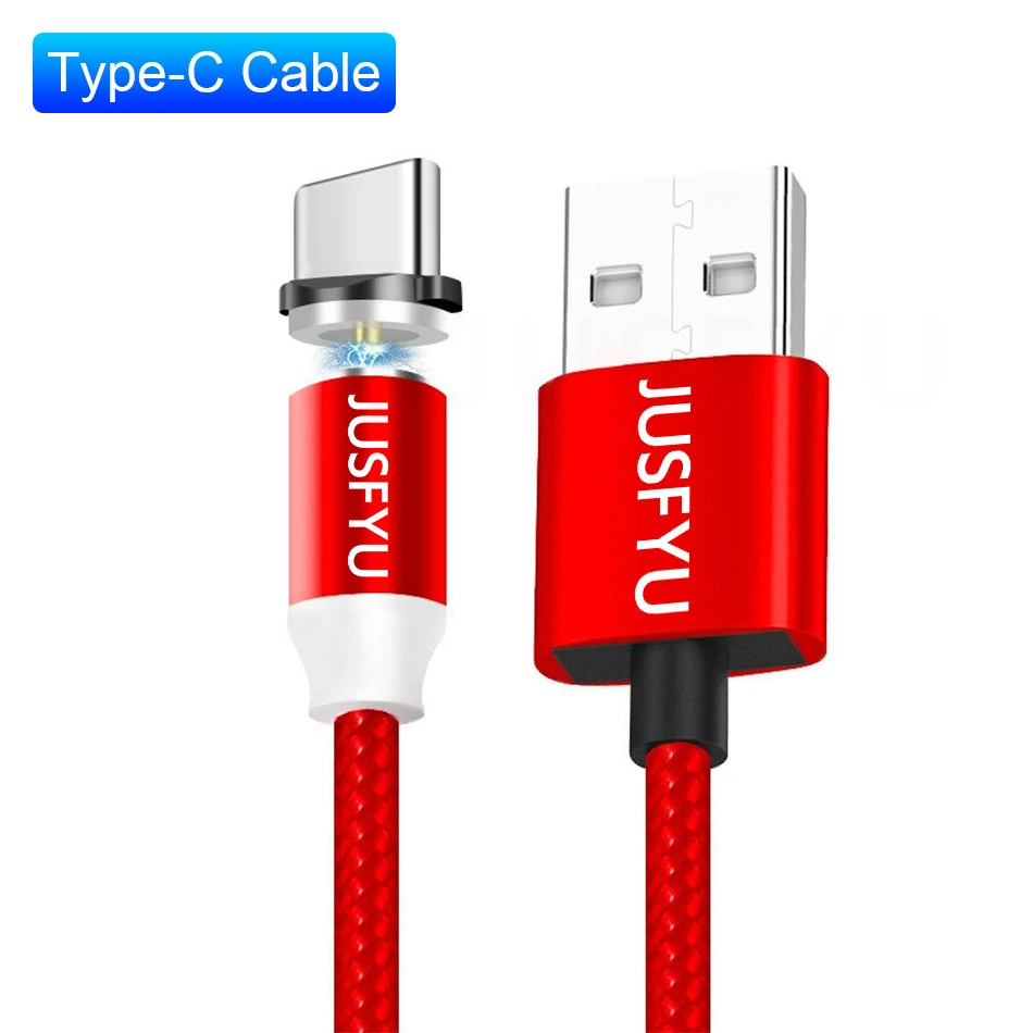 Red for Type C Магнитный кабель USB для быстрой зарядки кабель usb type C Магнитный кабель для зарядки данных Micro USB кабель для мобильного телефона USB шнур - Цвет: Red for Type C