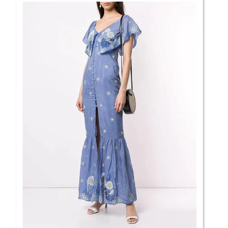 Длинное платье Русалка с открытыми плечами и V образным вырезом|Женские платья| |