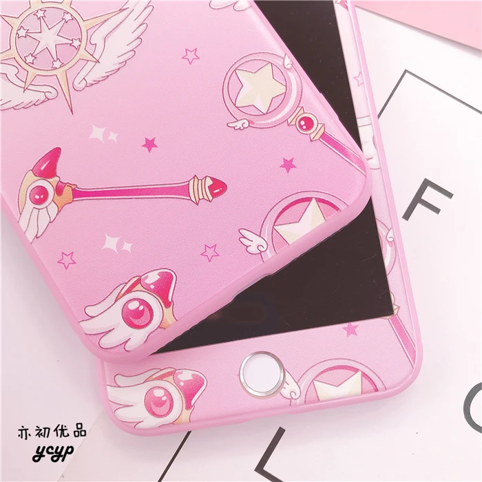 Чехол для iphone XR Cardcaptor Sakura+ пленка для экрана из закаленного стекла для iphone X XS Max 7 8 plus 6 S plus Sailor Moon+ ремешок