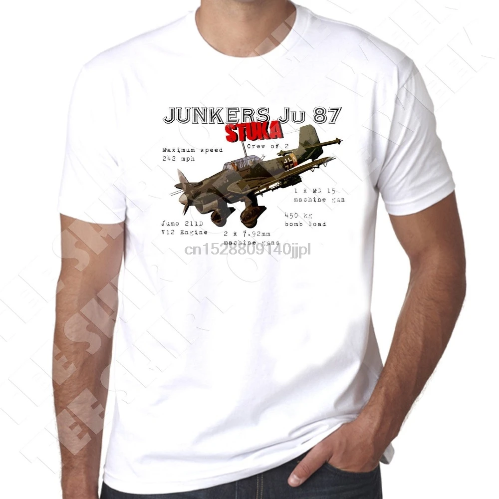 Junkers Ju-87 немецкий погружной бомбер Ww2 Мужская s 100% хлопчатобумажная футболка 2019
