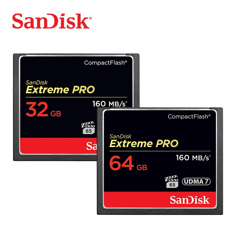 Sandisk Extreme Pro CF карта 32 Гб 64 128 Высокая скорость 160 МБ/с./с Compactflash памяти для богатых 4K