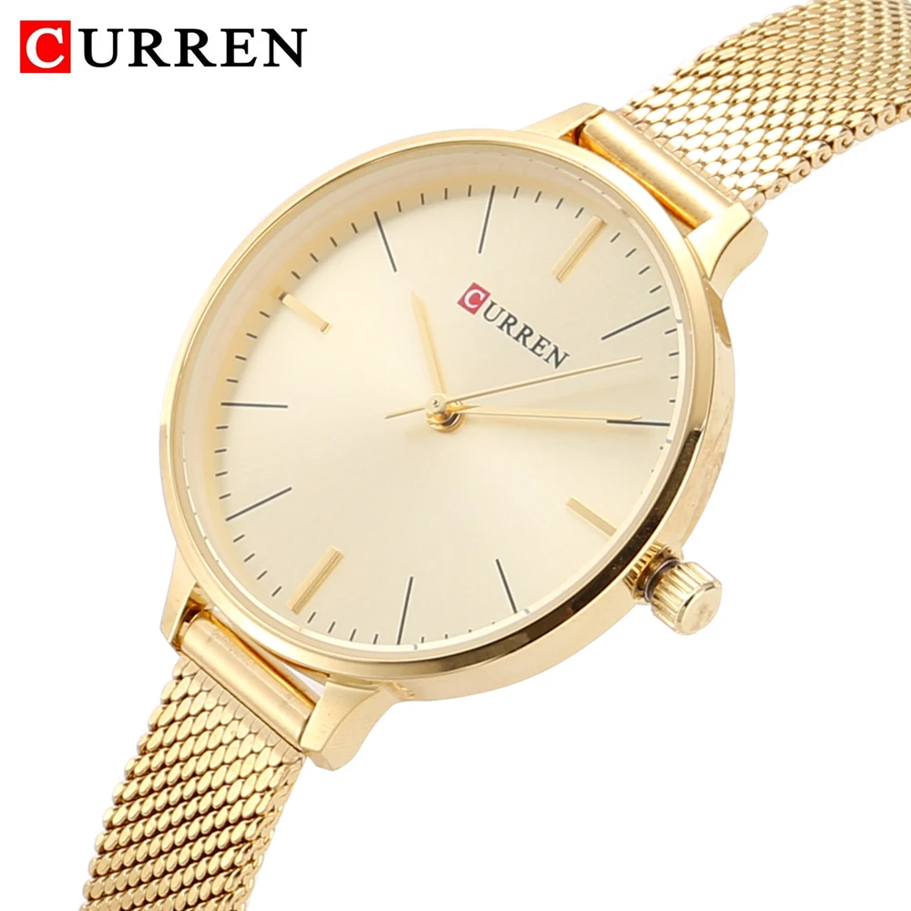 Часы Curren женские кварцевые люксовые модные минималистичные наручные со стальным