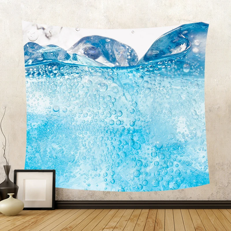 Настенный Гобелен водопад снег сосна живописное пляжное полотенце морская волна