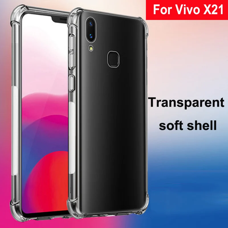 Роскошный противоударный чистый мягкий чехол Capa для Vivo X21 чехол для телефона Силиконовая задняя крышка 6,28 'для Vivo X 21 VivoX21 защитный чехол для телефона
